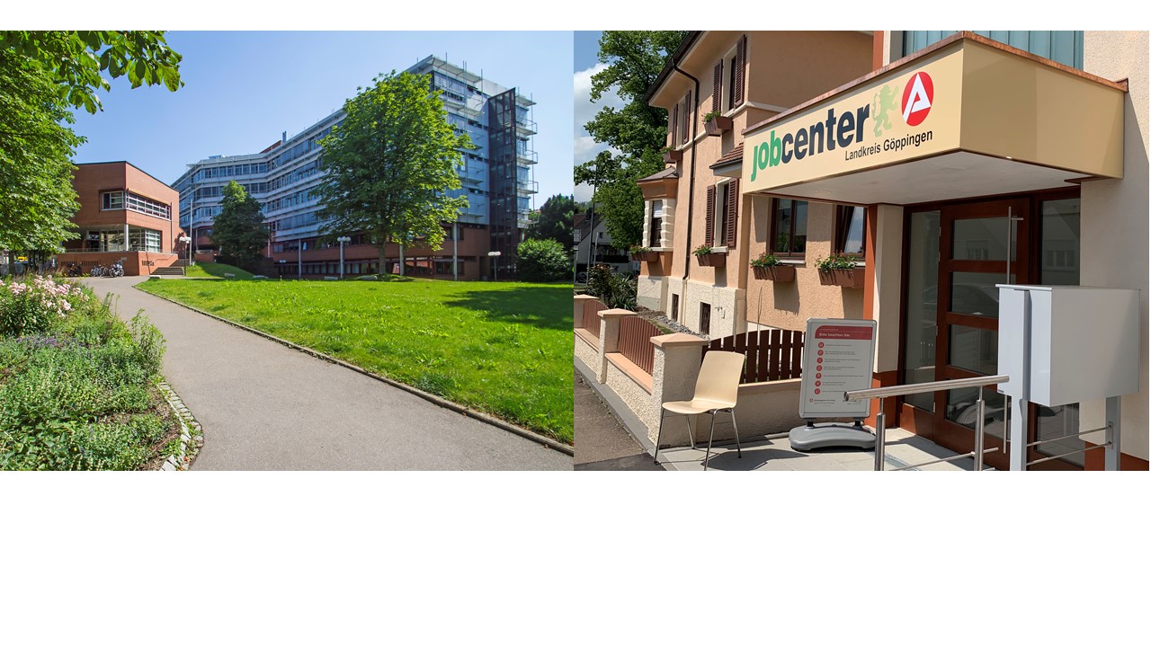 Jobcenter des Landkreises Göppingen (links) und Geschäftsstelle Geislingen (rechts)