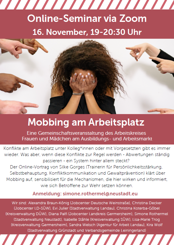 Veranstaltung Mobbing am Arbeitsplatz