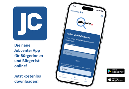 Die neue Jobcenter App steht zum Download zur Verfügung Die neue Jobcenter App steht zum Download zur Verfügung